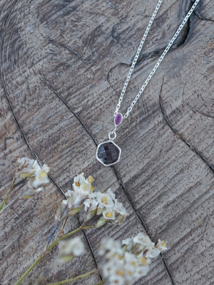 Custom Garnet Ring or Necklace in Sterling Silver