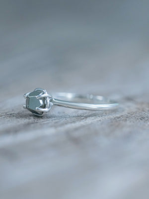 A Pyrite Crystal Ring in prong setting