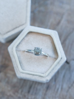 A Pyrite Crystal Ring in velvet box
