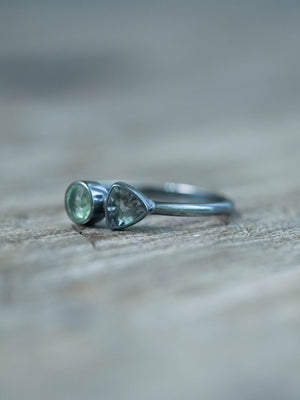 Apatite and Tanzanite Ring Silver