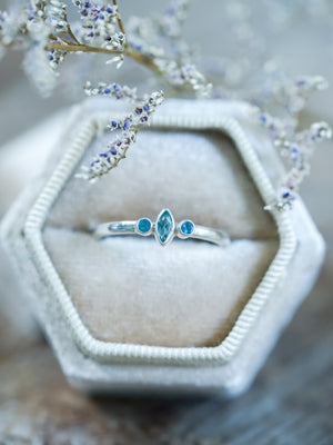 Apatite and Aquamarine Ring - Gardens of the Sun | Ethical Jewelry
