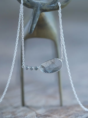 Available Aquamarine and Labradorite Necklace in sterling silver