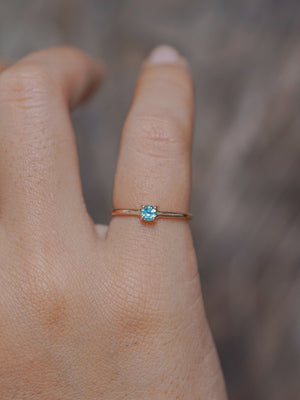 Octagon Montana Sapphire Ring in Rose Gold - Gardens of the Sun | Ethical Jewelry