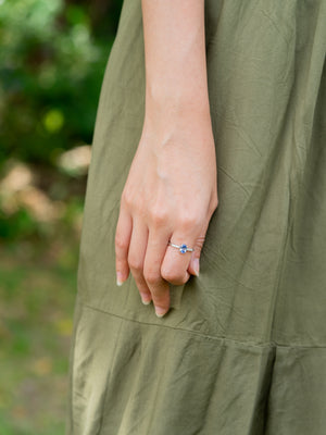 Bicolor Blue Sapphire Ring in White Gold - Size 6.75 - Gardens of the Sun | Ethical Jewelry