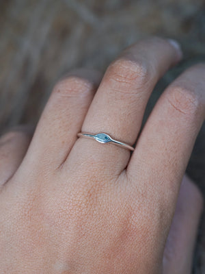 Blue Diamond Signet Ring in Silver