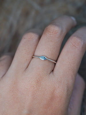 Blue Diamond Signet Ring in Silver