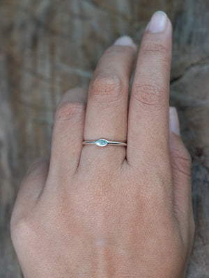 Blue Diamond Signet Ring in Silver