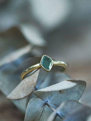 Blue Diamond Slice Ring in Ethical Gold - Gardens of the Sun | Ethical Jewelry