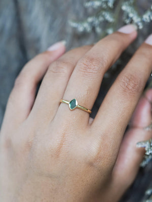 Blue Diamond Slice Ring in Ethical Gold - Gardens of the Sun | Ethical Jewelry