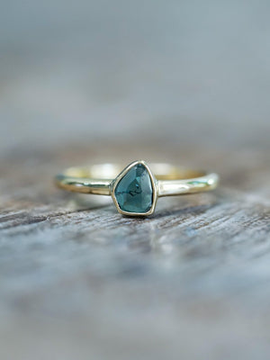 Blue Diamond Slice Ring in Ethical Gold - Gardens of the Sun | Ethical Jewelry