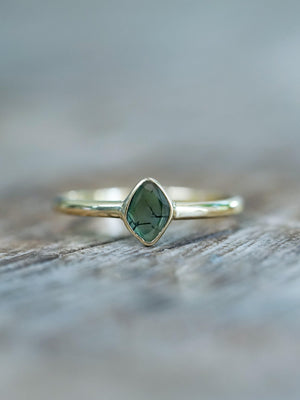 Blue Diamond Slice Ring in Ethical Gold - Gardens of the Sun | Ethical Jewelry