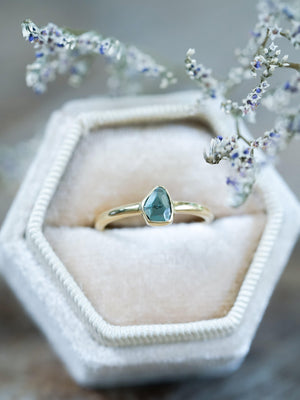 Blue Diamond Slice Ring in Ethical Gold - Gardens of the Sun | Ethical Jewelry