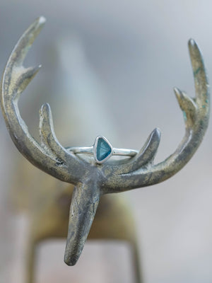 Blue Diamond Slice Ring in Silver