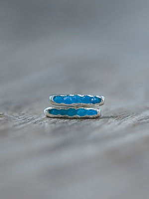 Blue Hauyne Earrings with Hidden Gems in sterling silver