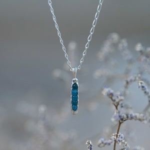 Blue Hauyne Necklace with Hidden Gems in sterling silver