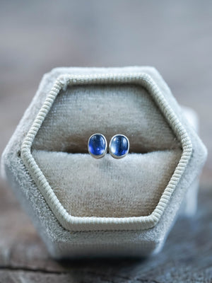 Blue Kyanite Earrings in Sterling Silver