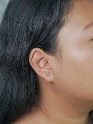 Blue Sapphire Pebble Stud Earrings