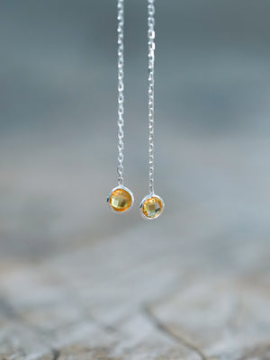 Citrine Ear Threaders - Gardens of the Sun | Ethical Jewelry