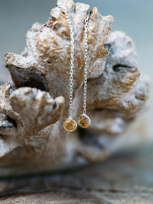 Citrine Ear Threaders - Gardens of the Sun | Ethical Jewelry