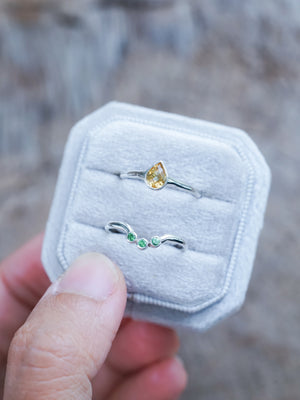 Citrine and Green Garnet Ring Set - Gardens of the Sun | Ethical Jewelry