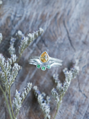 Citrine and Green Garnet Ring Set - Gardens of the Sun | Ethical Jewelry