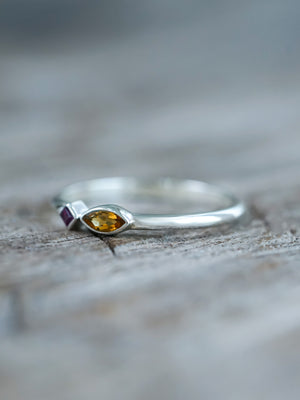 Citrine and Ruby Ring - Gardens of the Sun | Ethical Jewelry