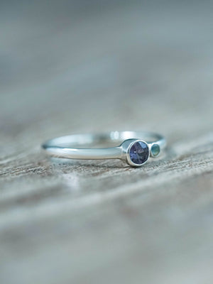Color Change Garnet and Moonstone Rings in Silver