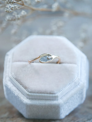 Curved Diamond Slice Ring in Rose Gold - Gardens of the Sun | Ethical Jewelry