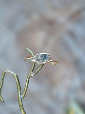 Curved Diamond Slice Ring in Rose Gold - Gardens of the Sun | Ethical Jewelry