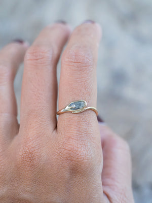 Curved Diamond Slice Ring in Rose Gold - Gardens of the Sun | Ethical Jewelry