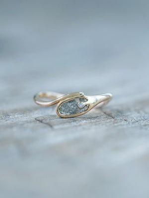 Curved Diamond Slice Ring in Rose Gold - Gardens of the Sun | Ethical Jewelry