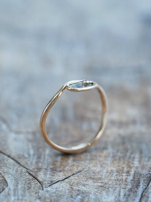 Curved Diamond Slice Ring in Rose Gold - Gardens of the Sun | Ethical Jewelry