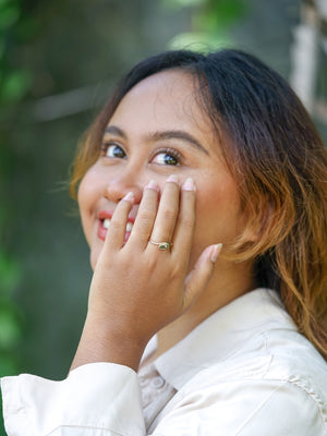 Curved Diamond Slice Ring in Rose Gold - Gardens of the Sun | Ethical Jewelry