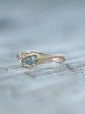 Curved Diamond Slice Ring in Rose Gold - Gardens of the Sun | Ethical Jewelry