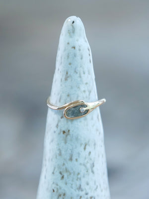 Curved Diamond Slice Ring in Rose Gold - Gardens of the Sun | Ethical Jewelry