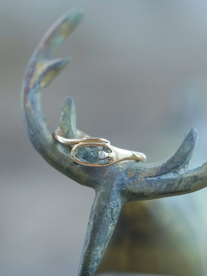 Curved Diamond Slice Ring in Rose Gold - Gardens of the Sun | Ethical Jewelry