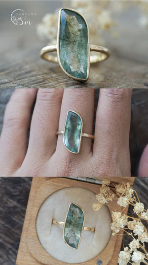 Custom Aquamarine Ring in Gold - Gardens of the Sun | Ethical Jewelry