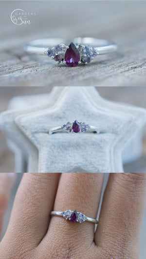 Custom Garnet Ring or Necklace in Sterling Silver