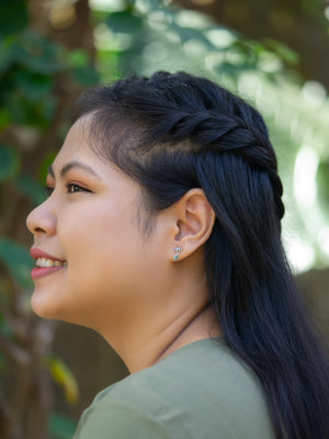 Chrome Diopside and Salt & Pepper Diamond Earrings - Gardens of the Sun | Ethical Jewelry
