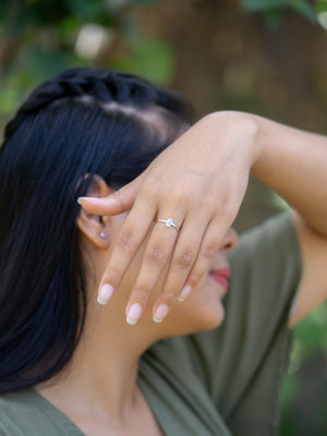 Marble Diamond Slice Ring in Silver - Gardens of the Sun | Ethical Jewelry