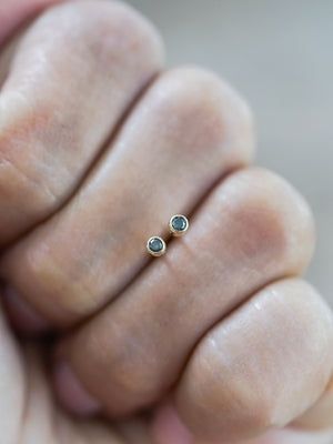 Salt and Pepper Diamond Earrings in Gold - Gardens of the Sun | Ethical Jewelry