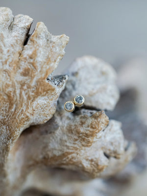Salt and Pepper Diamond Earrings in Gold - Gardens of the Sun | Ethical Jewelry