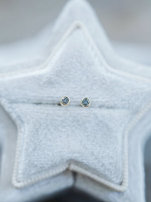 Salt and Pepper Diamond Earrings in Gold - Gardens of the Sun | Ethical Jewelry