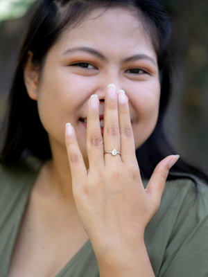 Pear Diamond Ring in White Gold - Size 6.5 - Gardens of the Sun | Ethical Jewelry