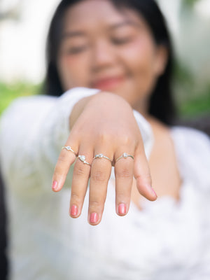 Half Moon Diamond and Pearl Ring - Gardens of the Sun | Ethical Jewelry