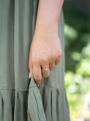 Pear Diamond Ring in White Gold - Size 6.5 - Gardens of the Sun | Ethical Jewelry