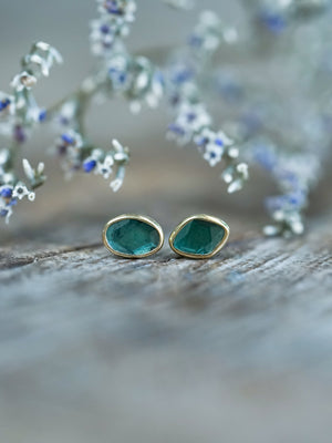 Blue Diamond Slice Earrings - Gardens of the Sun | Ethical Jewelry