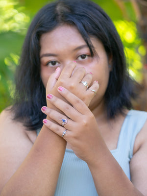 Kite Sapphire and Garnet Ring Set - Gardens of the Sun | Ethical Jewelry