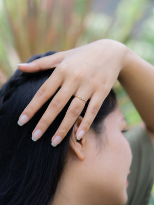 Double Rose Cut Sapphire Ring in Gold - Size 5.5 - Gardens of the Sun | Ethical Jewelry