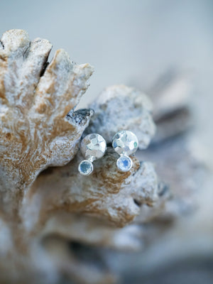 Faceted Rainbow Moonstone Earrings - Gardens of the Sun | Ethical Jewelry